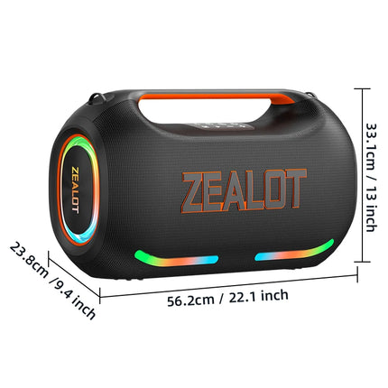 ZEALOT ZE41 250W Bluetooth Subwoofer | 48000mAh Long-Lasting Battery, RGB Lights, OTG Recording, Smart APP Control
