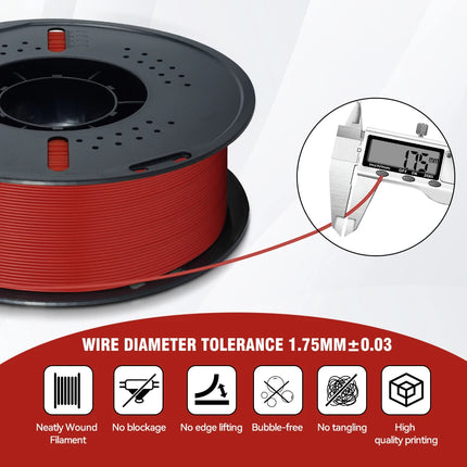 KINGROON 10KG(22LBS) PETG PLA Matte HS-PETG Filament 1.75mm High Speed 3D Printer Material Matt PLA 1kg*10 Roll Mix Color, Local