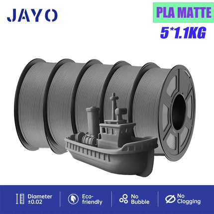 JAYO 3D Printer Filament  PETG PLA HSMPETG PLA PLUS 1.75mm 5Rolls 3D Printing Materials for 100% No Bubble &FDM 3D Pen DIY Gift