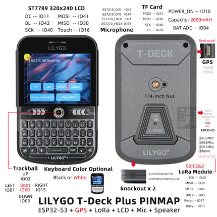 LILYGO® T-Deck-Plus ESP32-S3 LoRa Development Board LoRaWAN Low power consumption long distance communication Wireless Module
