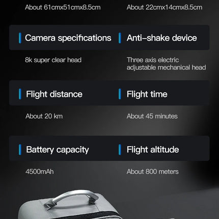 Wing 6 GPS Aerial Photography Fishing Drone 8K Camera Anti-Strong Wind Lifting Avoid Obstacles 360° 800M High One-Key Return