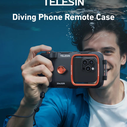 TELESIN Diving Waterproof Phone Case Universal Phone Camera Shoot Hand Grip Holder Shooting Aid Remote Control Handle