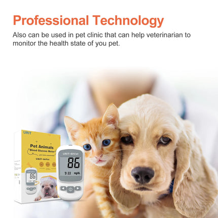 Glucose Monitoring Kit for Dogs & Cats, Pet Blood Sugar Monitor with Pain-Free & Easy Shuttle, No-Coding Kits