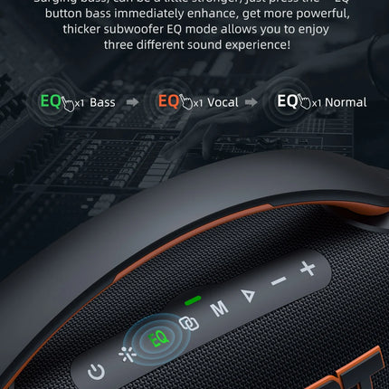 Zealot-P12 Speaker 60W Portable Bluetooth Speaker with IPX6 Waterproof, Comfortable handle,Controllable lighting,TF,USB