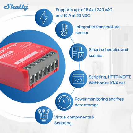 Shelly 1PM Gen4 Zigbee Dispositivos Matter Smart Switch IOT WiFi With Power Monitoring Compatible Alexa Homekit Google Home