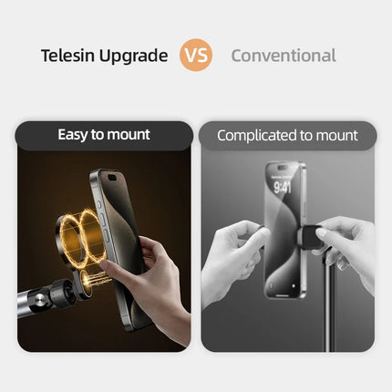 TELESIN Magnetic Mobile Phone Floor Stand Cantilever Live Broadcast Tablet Bracket Lifting Bracket Universal Mobile Phone Holder