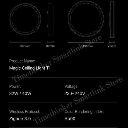 Aqara Ceiling Light T1 ZigBee Adjustable Color Temperature 2700K-6500K Ambient Lighting Living Room Bedroom Lamp For Homekit APP
