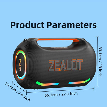 ZEALOT ZE41 250W Bluetooth Subwoofer | 48000mAh Long-Lasting Battery, RGB Lights, OTG Recording, Smart APP Control